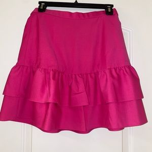 J. Crew Ruffled Bright Pink Mini Skirt